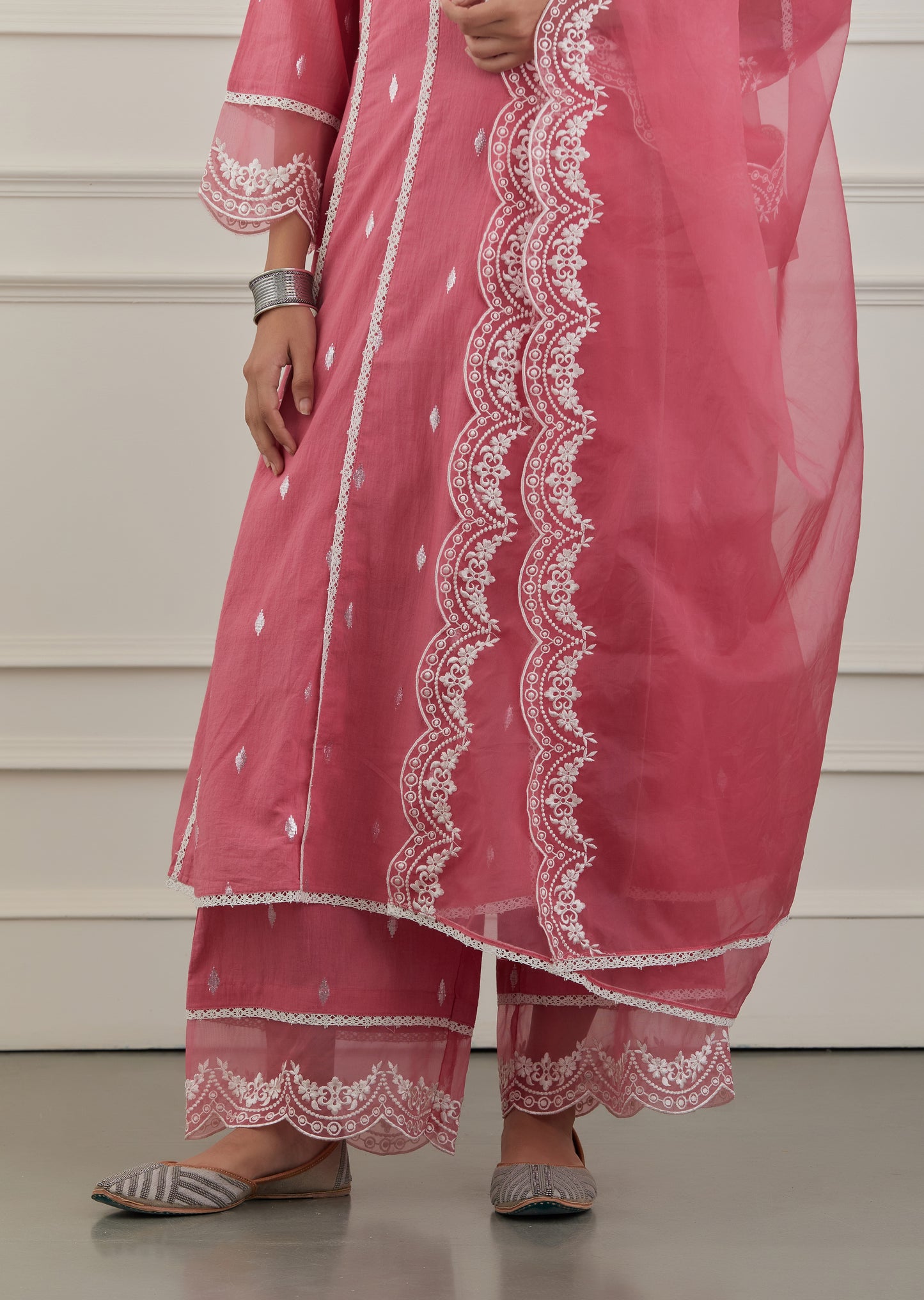 PINK EMBRIODERY COTTON SUIT - Set of 3