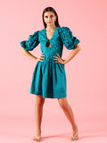 Teal Blue Cotton Dress