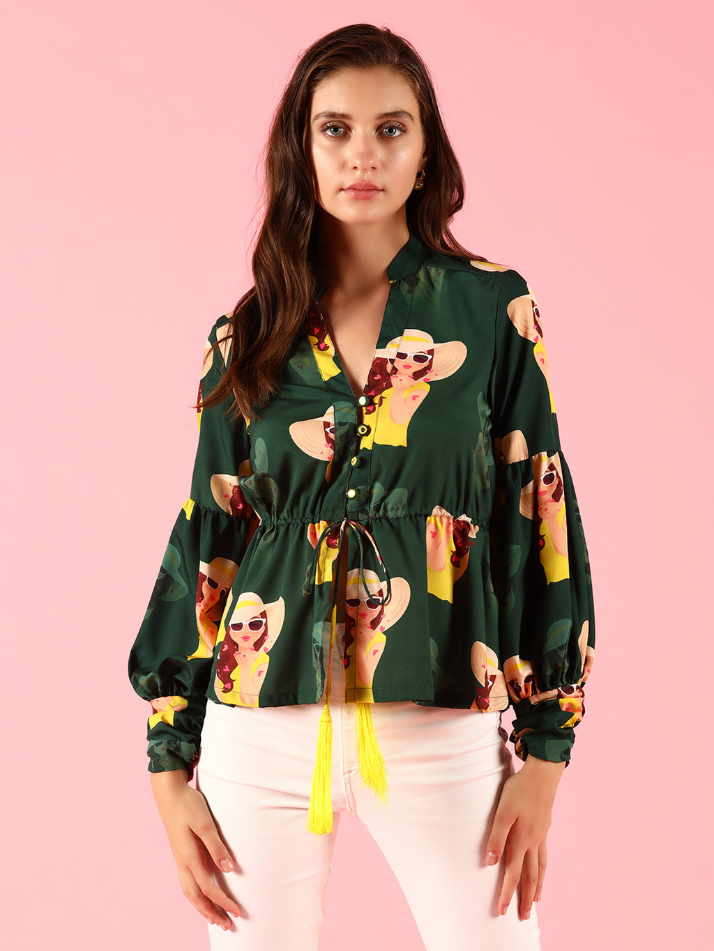 Dark Green Crape Top