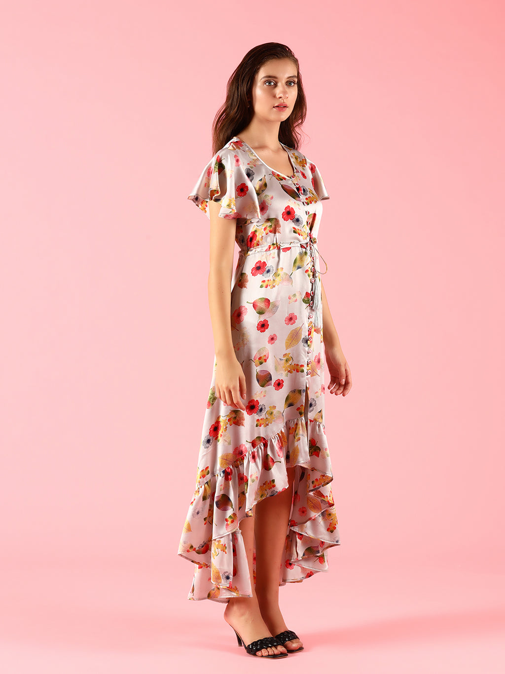 FIT AND FLARE FLORAL PRINT DRESS