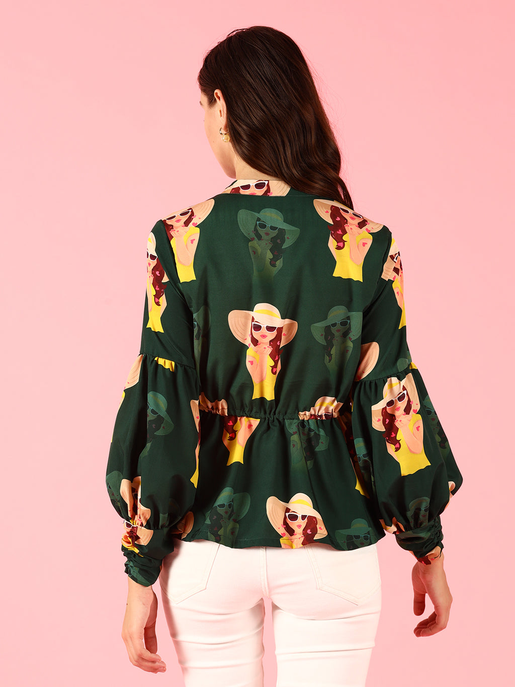 Dark Green Crape Top