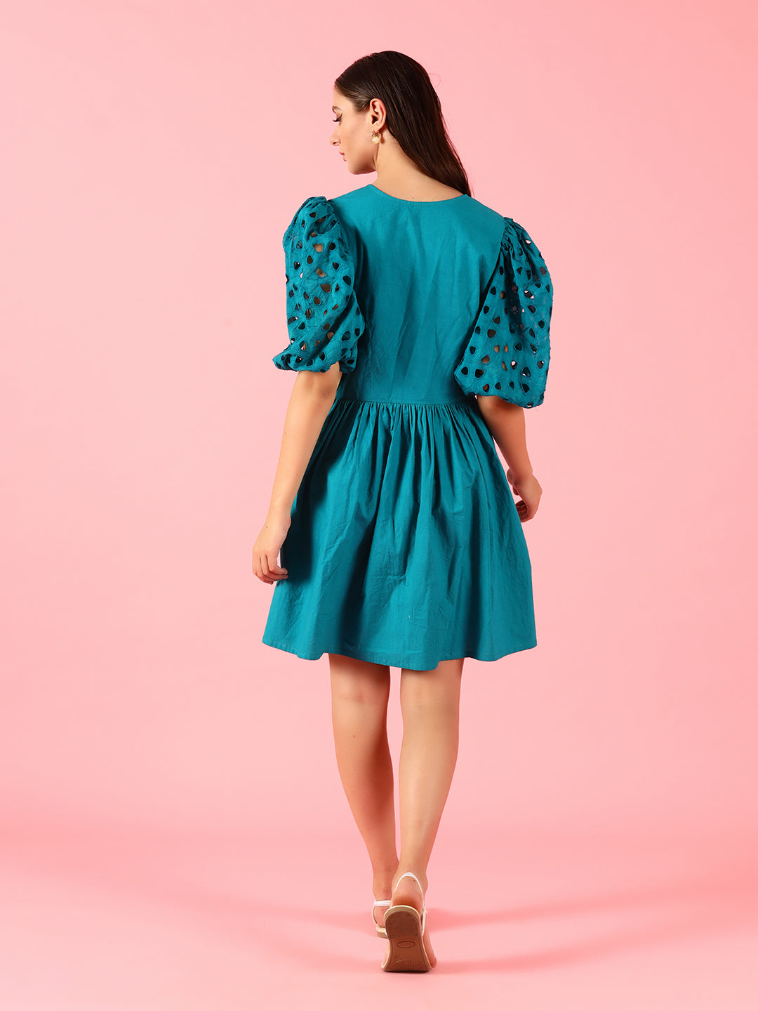 Teal Blue Cotton Dress