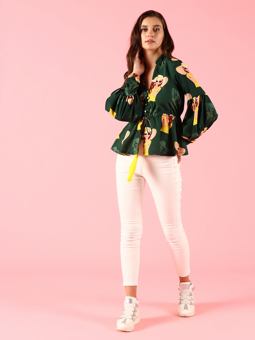 Dark Green Crape Top