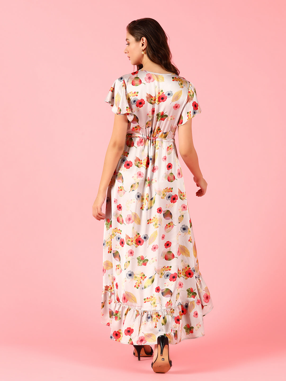 FIT AND FLARE FLORAL PRINT DRESS