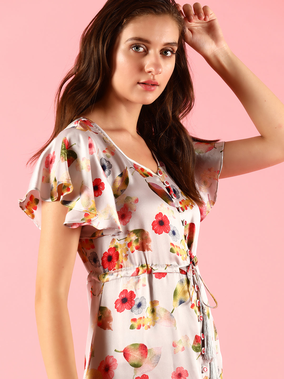 FIT AND FLARE FLORAL PRINT DRESS