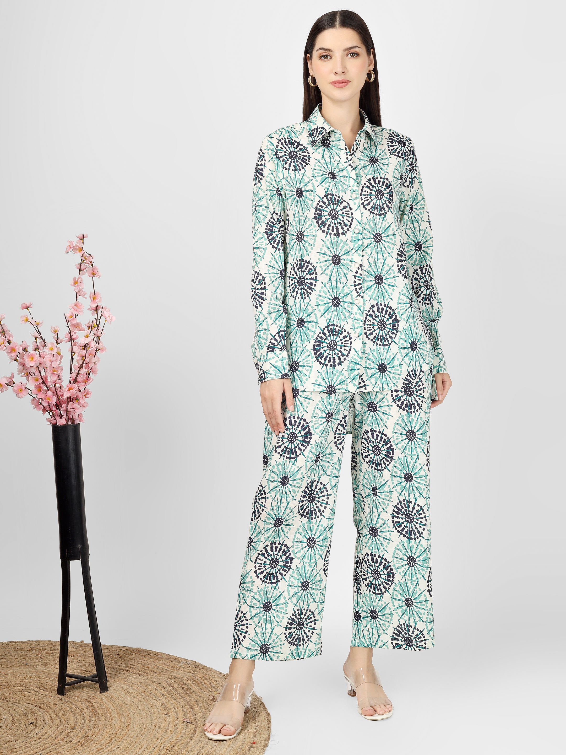 Printed Cotton Co-Ord Top and Palazzo