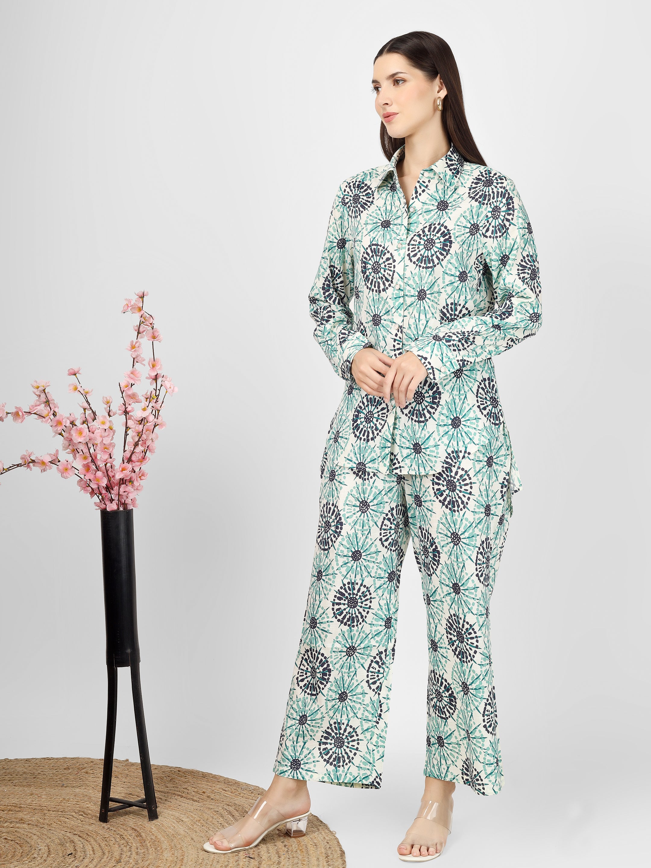 Printed Cotton Co-Ord Top and Palazzo