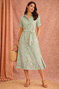 Sage Garden Shirt Dress